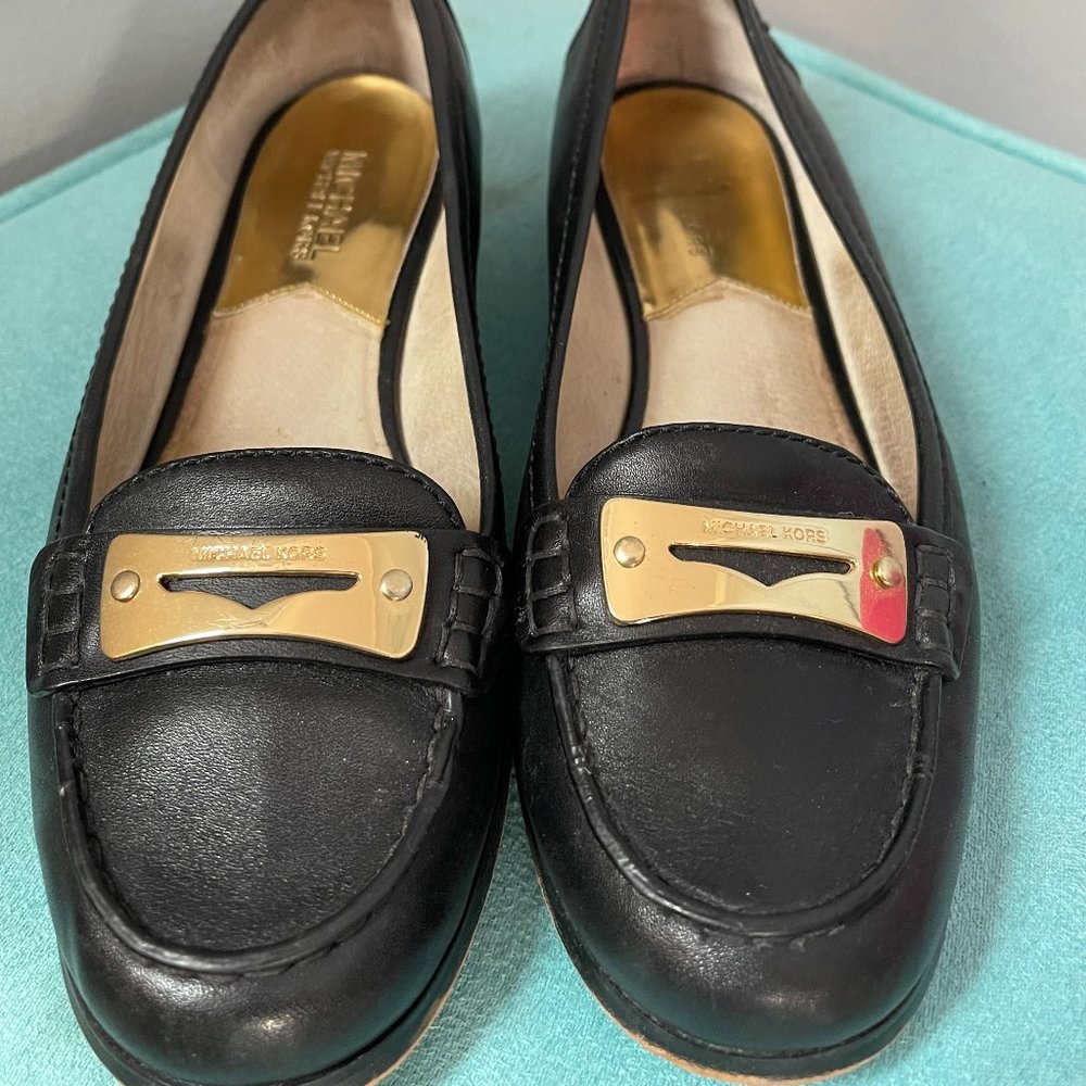 Black Michael Kors Leather Flats